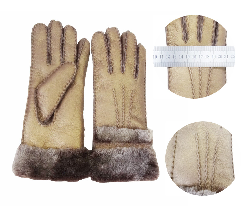 Professional Factory Winter Cheap Sex Girls gloves leather with Fur cuff