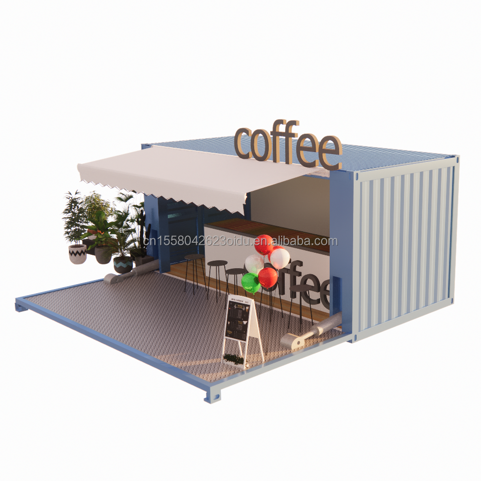 Bathroom Container Houses 20ft Foldable Luxury Prefabricated Portable Shipping Container Prefab Coffee Shop