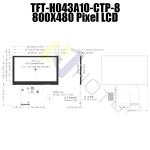 800x480 4.3 Inch TFT LCD Display Module Capacitive Touch Screen