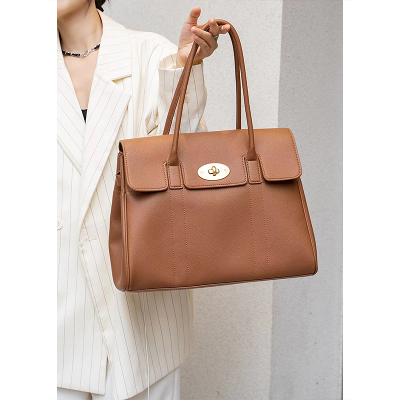 Large Capacity Casual Leather Tote Bag Vintage Designer Fashion Shoulder Bag for Women