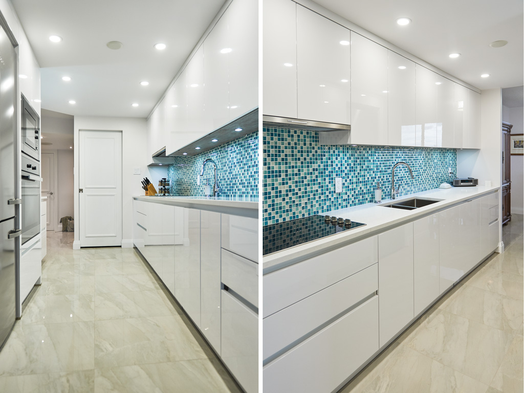 Villa/Apartment Kitchen Cabinet with Islands Modern Style Wooden Luxury Glossy Design