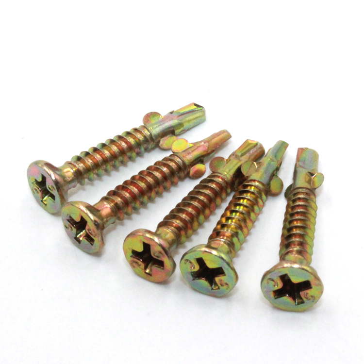 Customized Service Provided Zinc Plated Self Drilling Screws with White Color CSK Head