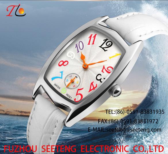 wholesale Pu watch Rectangular dial alloy case quartz watch fashion watch