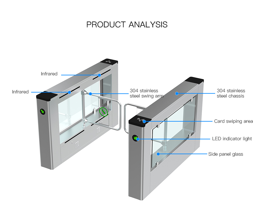 HCW OEM Speed gate Turnstile Installation Stainless Steel Water Proof For Office Building
