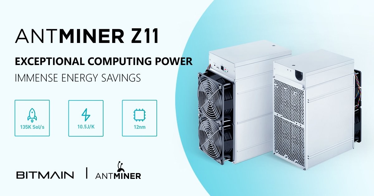 Equihash ZEC Miner Antminer Z11 135K Sol/S Coinmine Machine
