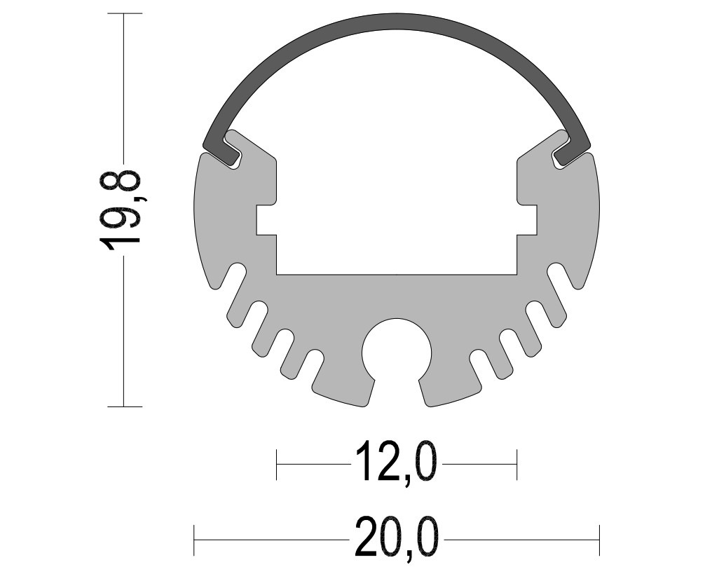 Round LED Profile Light φ 19.8 within 10mm Led Strip for pendant light