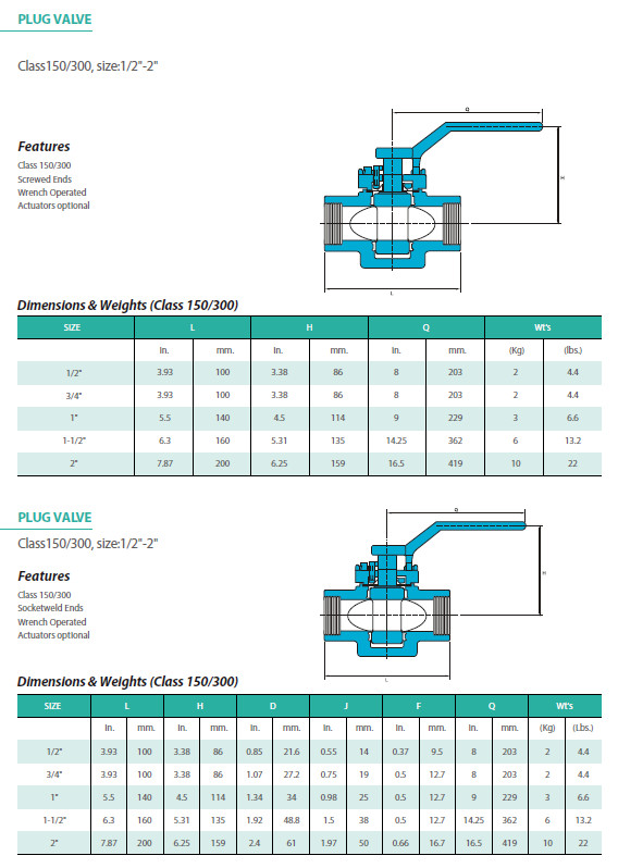 WCC WCB Steel Plug Valve With Butt Welding Ends PV-064-08F