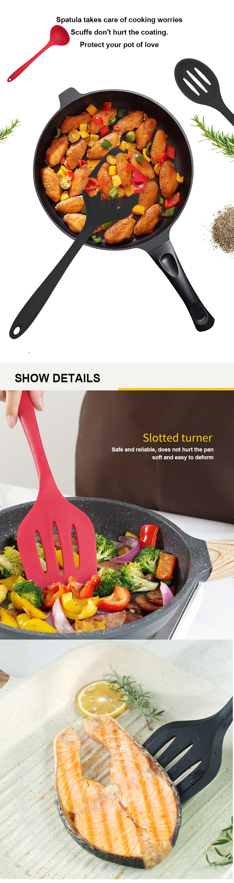 10 Piece Silicone Kitchen Cooking Utensil Set LFGB
