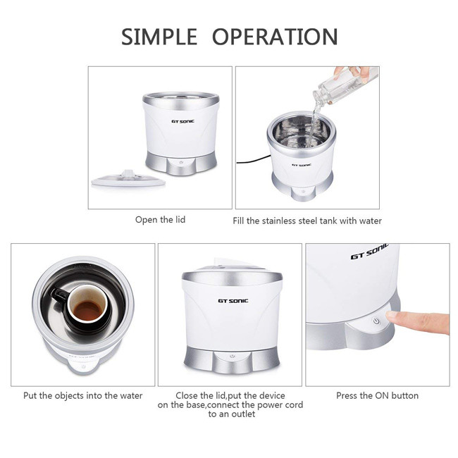 Detachable Household Ultrasonic Cleaner 1.4L Capacity 40kHz 35W For Tea Cups
