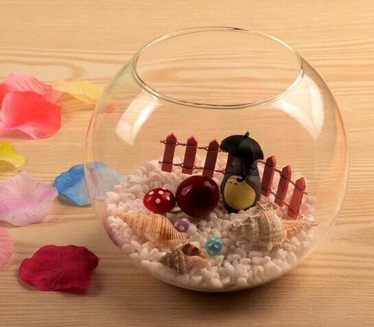 hand blow glass terrarium fish tank decoration glass container 10cm diameter and other size