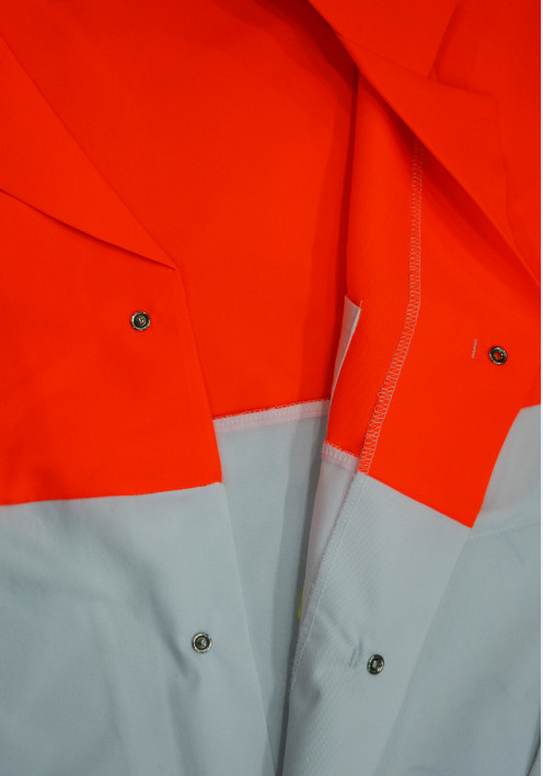 Food Dust Safety Protective Clothing Two Tone Color With Metal Snaps