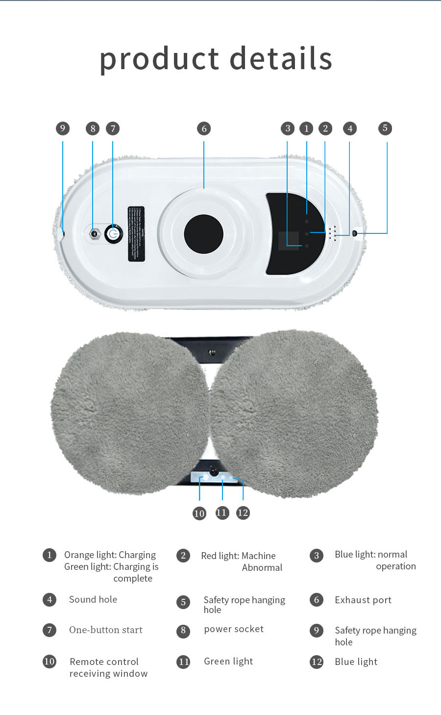 English Operating Language HCR-01A Smart Robot Glass Cleaner for Home Appliances