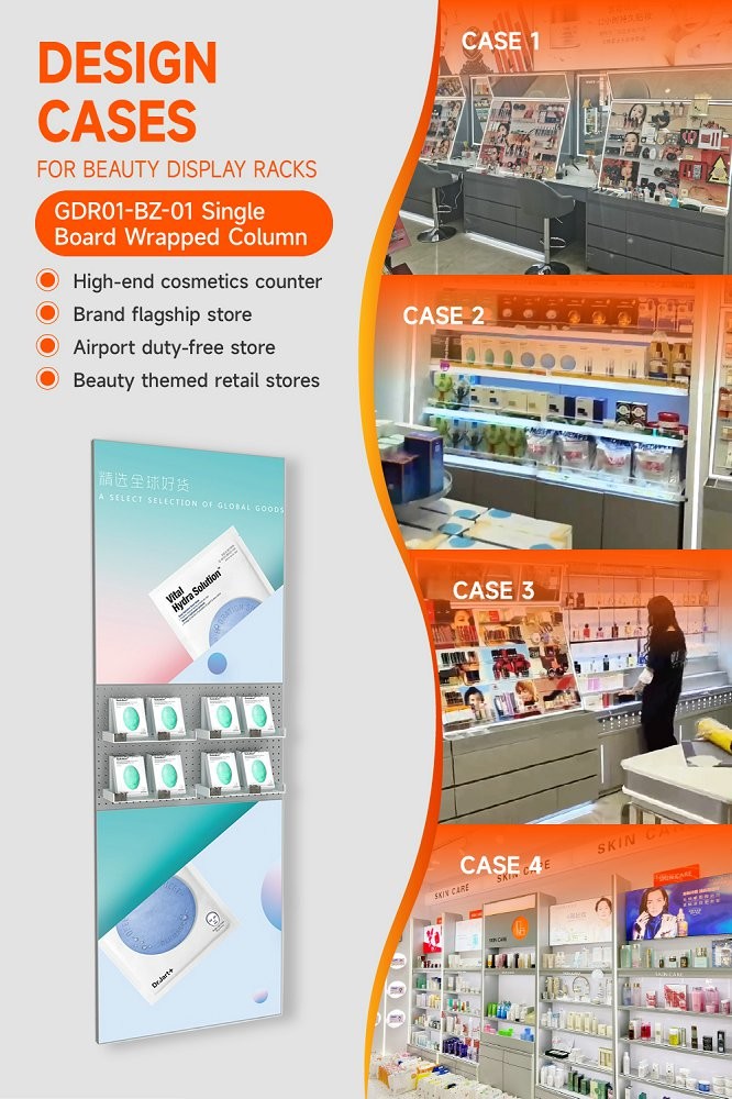 GDR01-BZ-01 Retail Display Column with Iron Structure and Hook System for Modern Retail Stores