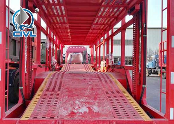 12 Cars Car Carrier Semi Trailer Trucks , Car Carrier Semitrailer Two Axle