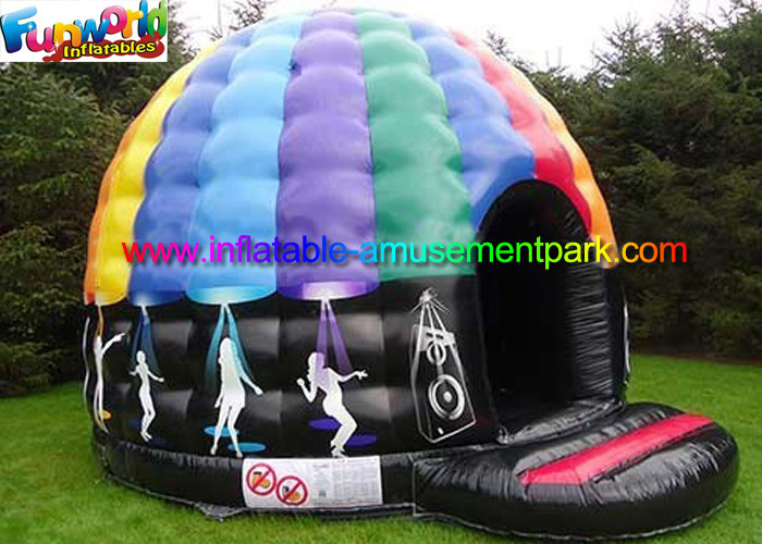 Music Inflatable Disco Dome Bouncy Castles Customized For Dancing