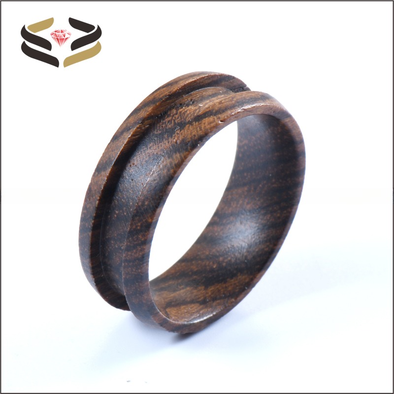 Religious Type Solid Wood Rings 6mm 8mm For Inlay Blank