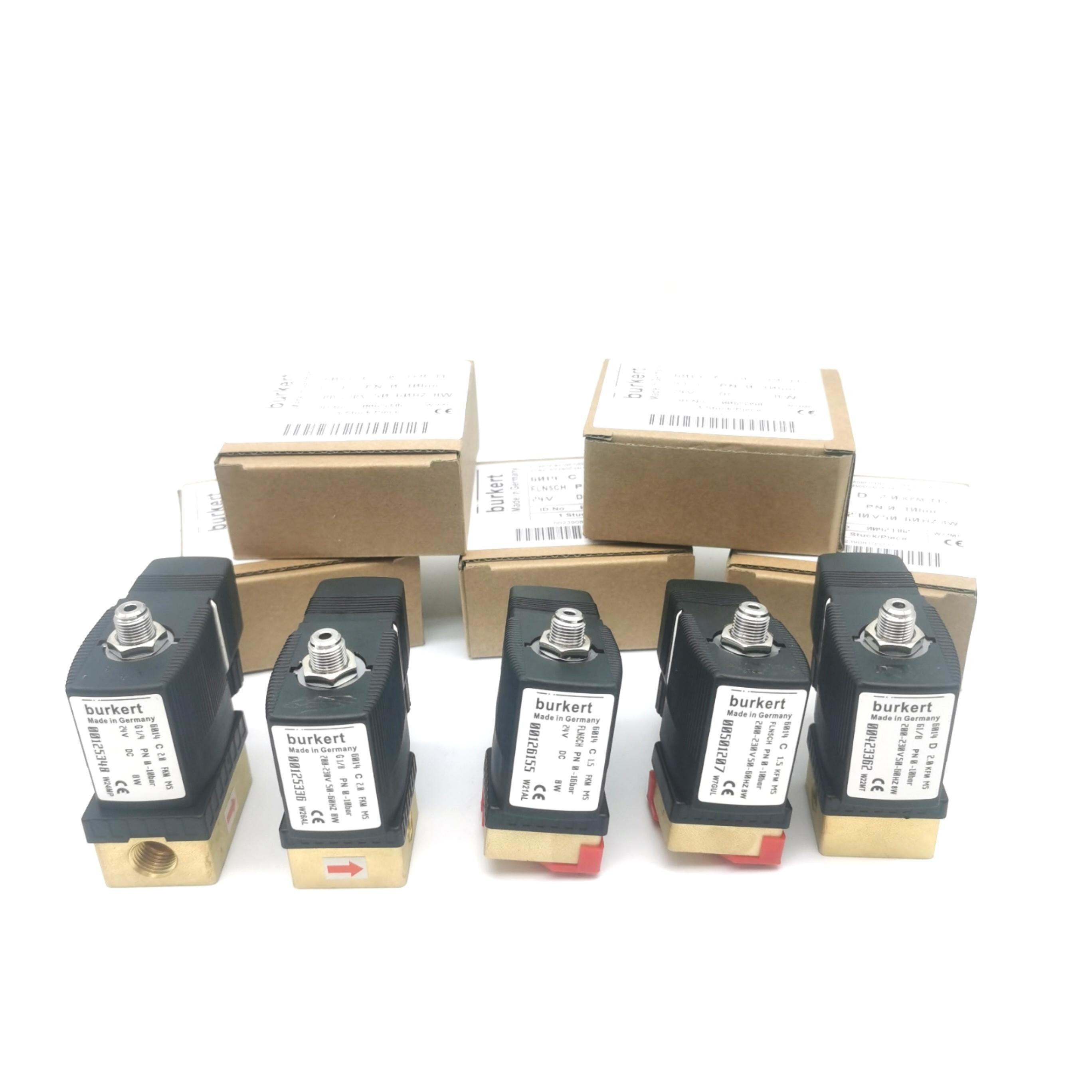 Burkert 00125341 6014C Solenoid Valve Normally Closed G1/8 2.5 Flow Hole DC24V AC24V AC220V
