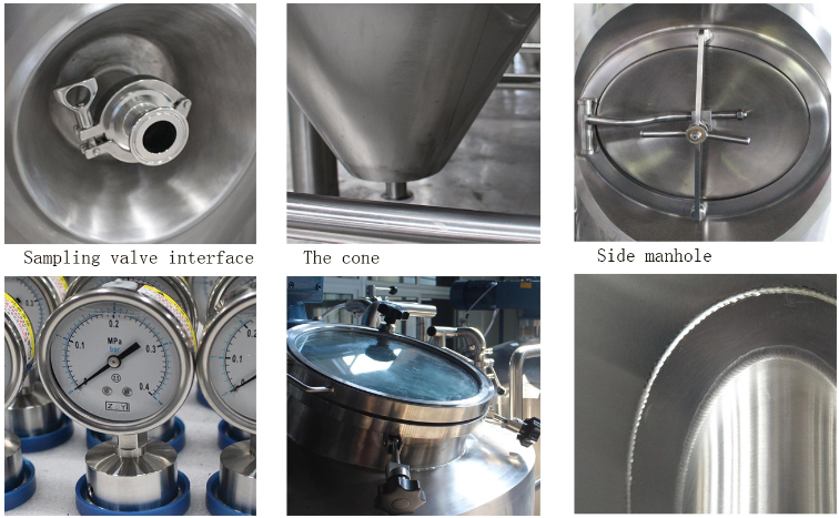 Stainless Steel 2.6m Beer fermentation Tank 1000L beer Conical Fermenter