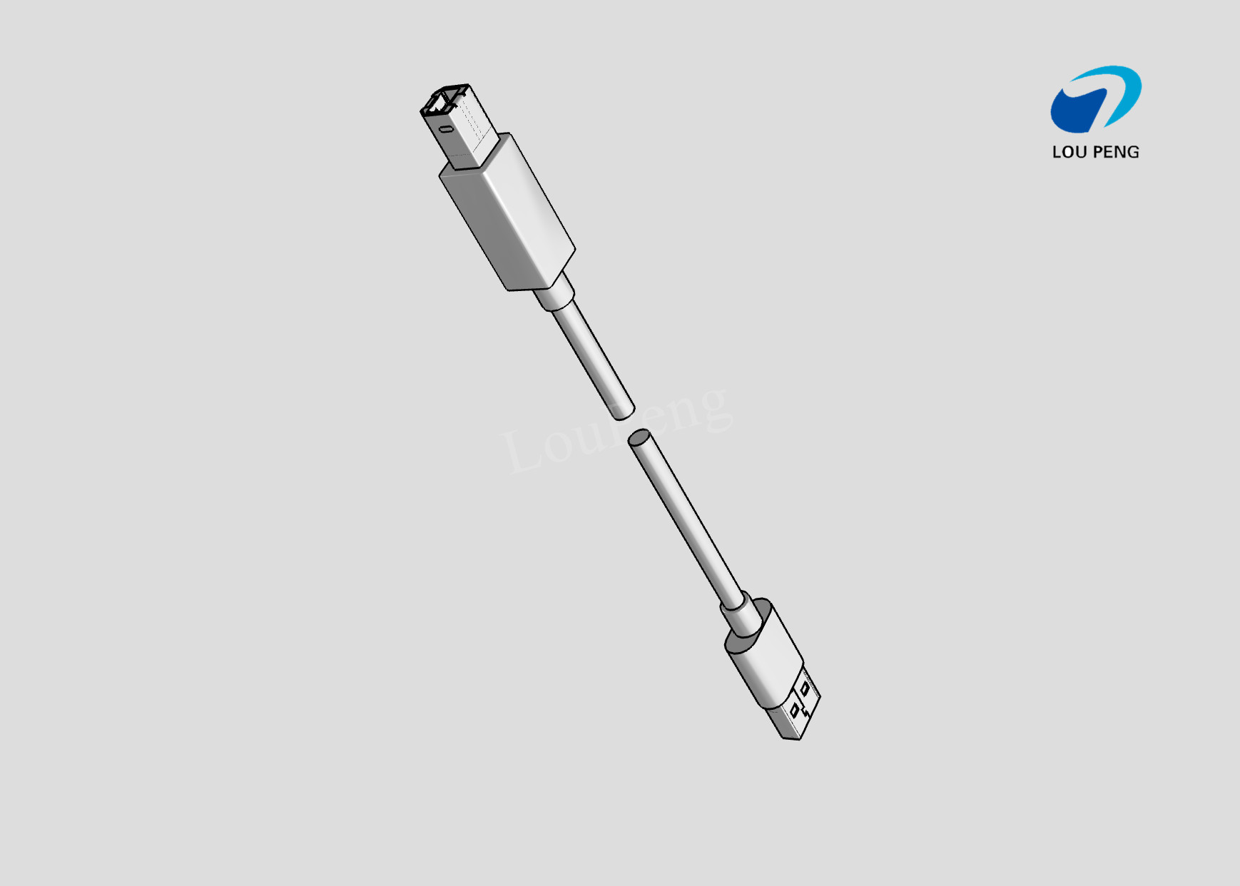 USB Cable Assemblies, 2.0 Version USB 4-Position Plug, AM to BM, Double-Ended, Standard, 28AWG Wire Size, Black