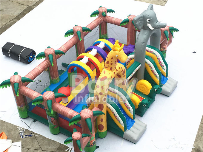 0.55mm PVC Kids Inflatable Outdoor Playground / Toddler Bounce House