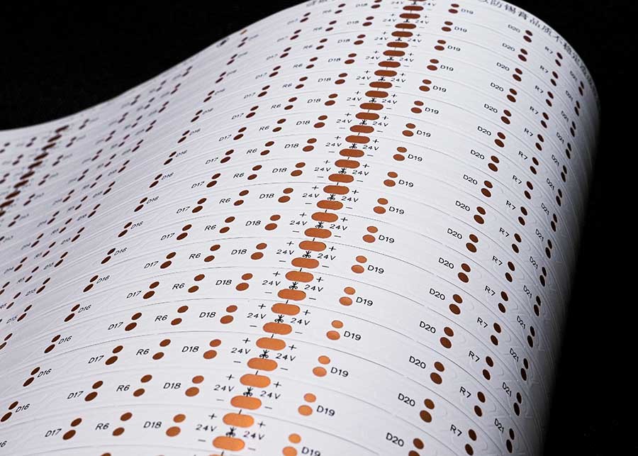 Double Sided COB PCB White Film FPCB For 2835 LED Strip Flexible Circuit Board