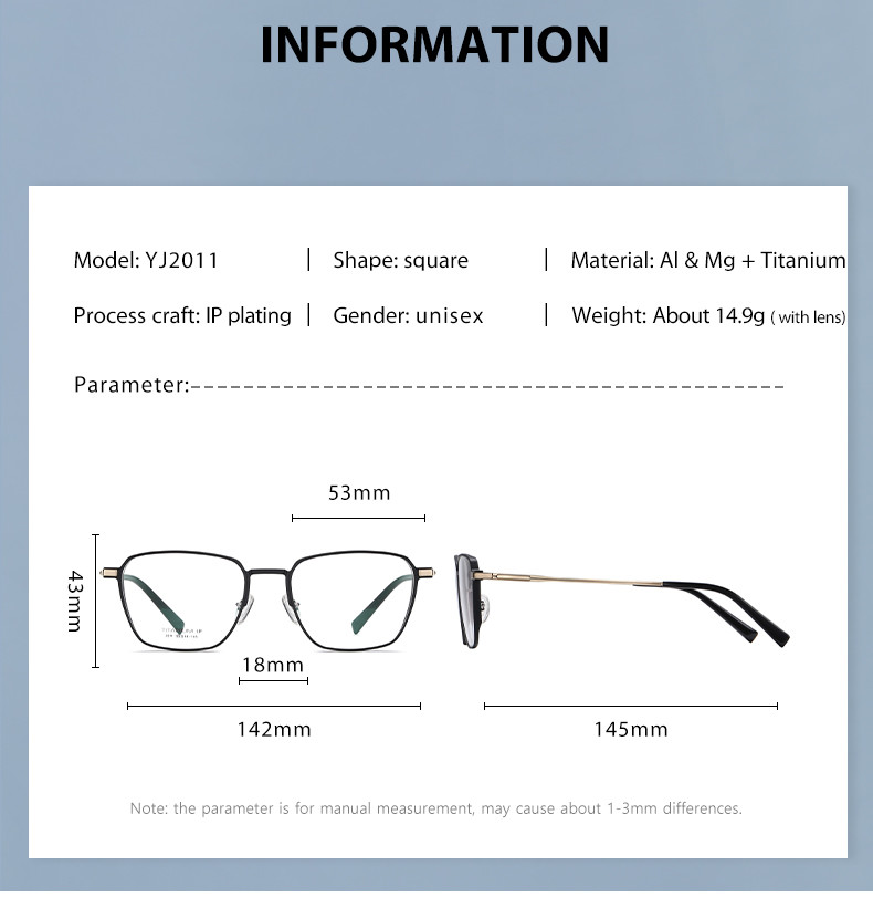 Non Prescription Titanium Cable Temple Eyeglasses Clear Lenses CE