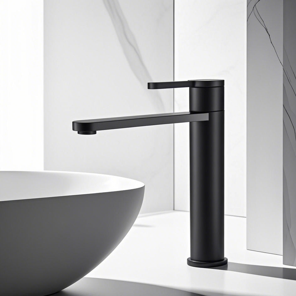 Stainless Steel Black Bathroom Basin Hot And Cold Taps Single Hole Installation