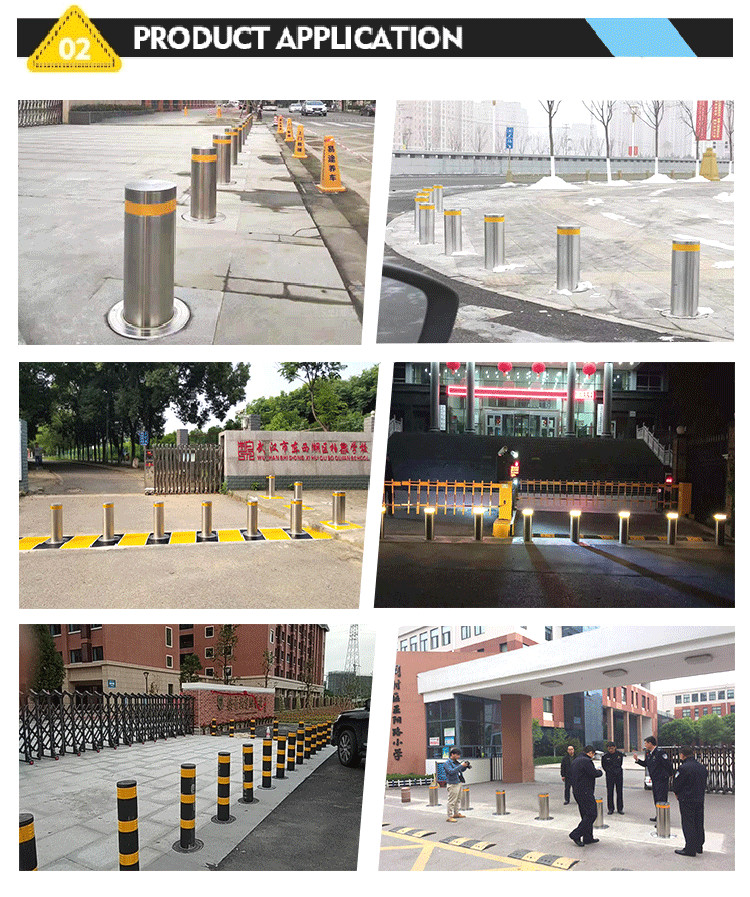 Led Warning Light Traffic Roadblocks , 110V IP68 Stainless Steel Bollards