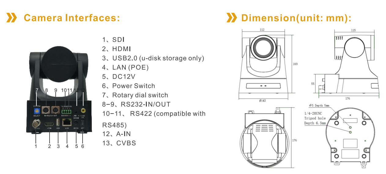 1080P60 20X Zoom Video Camera Full HD Lens hdmi, USB,SDI, LAN PTZ Conference Camera