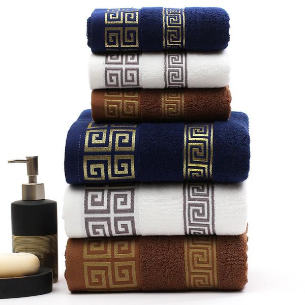 House Pure Cotton Towel Set Luxury Hotel Embroidery Custom Thick Super Soft