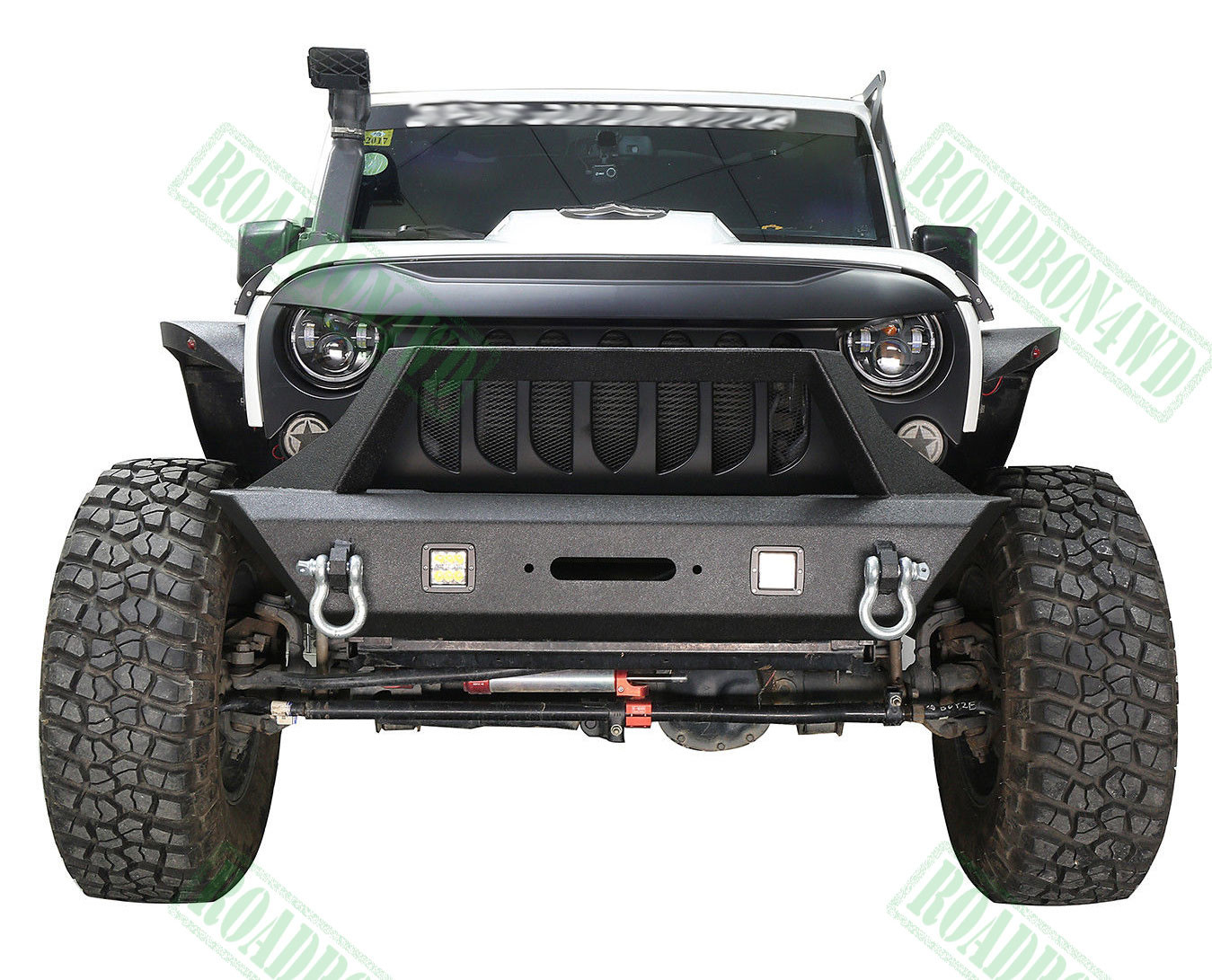 Avenger Front Bumper for Jeep JK Black Steel Recovery Bull Bar Winch Bumper for JK Wrangler 07 Onwards