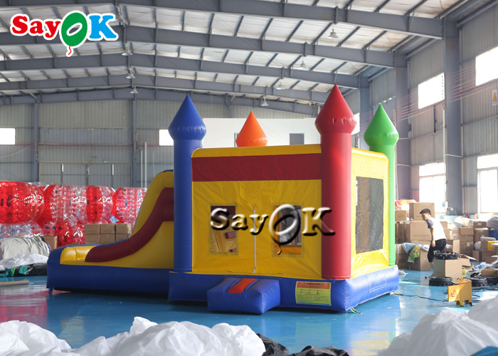6*4m Pvc Air Jumping Bouncing Castles With Slide Commercial Inflatable Bouncer For Kid