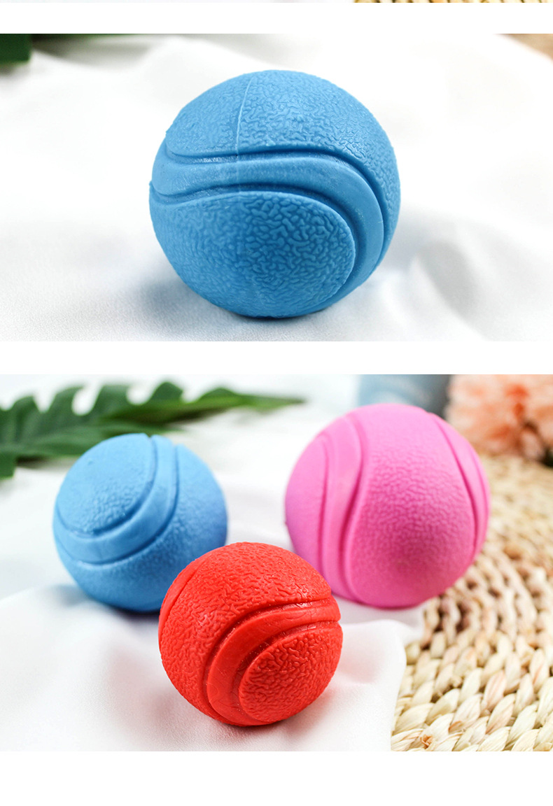 Teeth Cleaning Playing Training Ball for Dogs Natural TPR Foam Durable Indestructible Blue/Red/Pink
