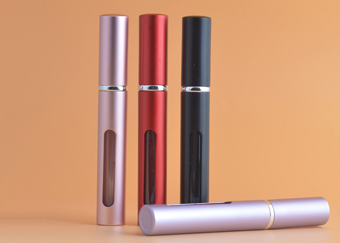 Cylindrical Colored Glass Perfume Bottles , Mini Glass Perfume Bottles