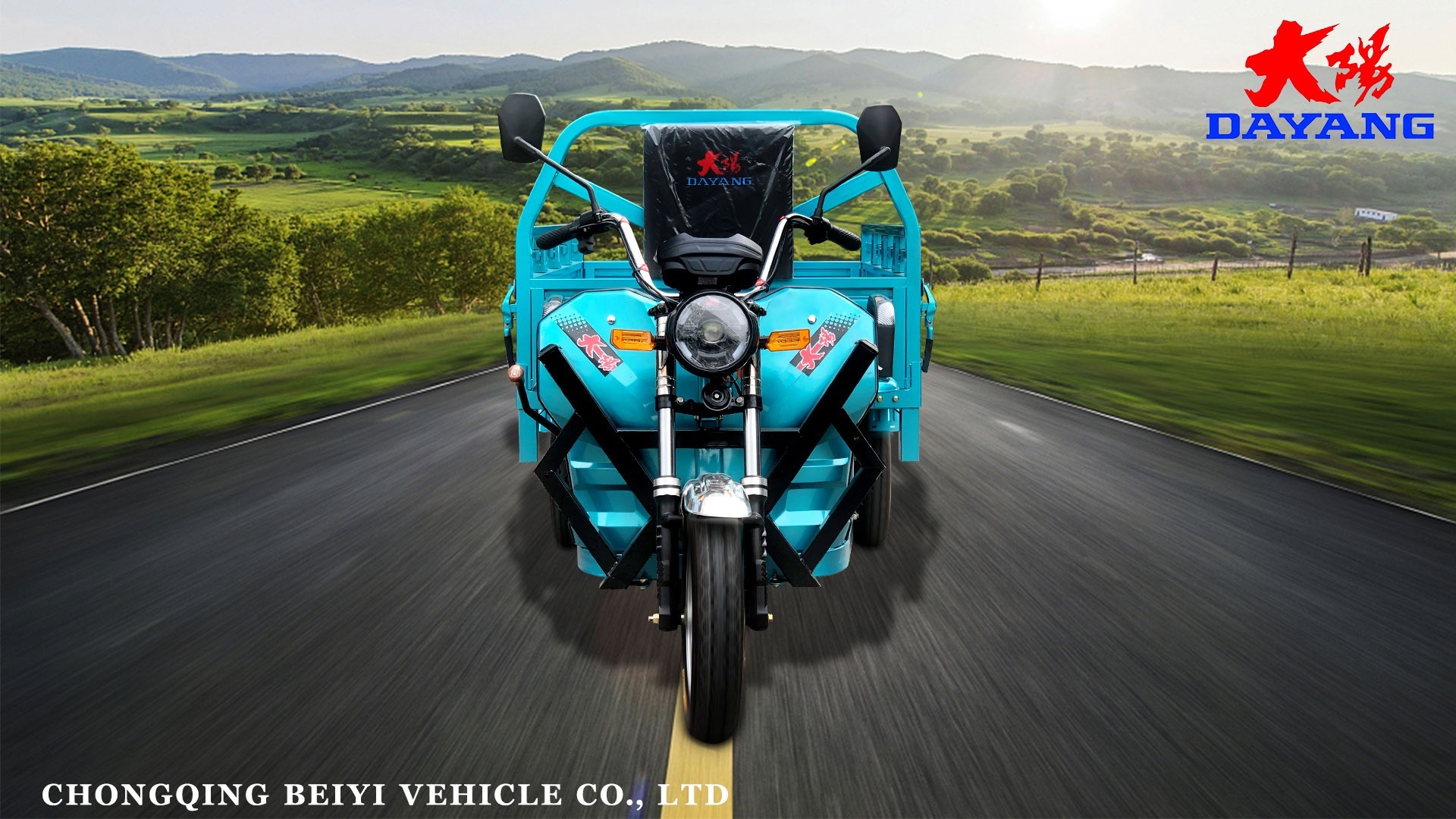 Front and Rear Drum Brake System 72V 1000w Electric Tricycle for Adult from DAYANG