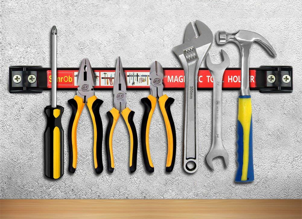 18 Inch Magnetic Tool Bar Set A3 Ferrite Magnet Material for Organized Garage Storage