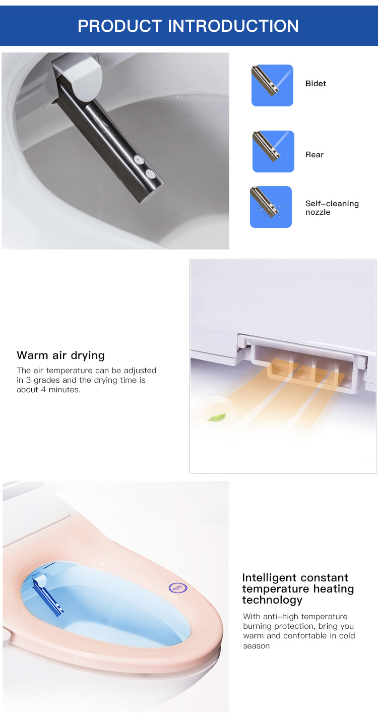 Closed Front Heated Toilet Seat Bidet For Bathroom Toilet / Smart Toilet Seat