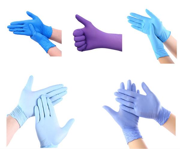 Medical disposable nitrile exam gloves powder free with Russian registration