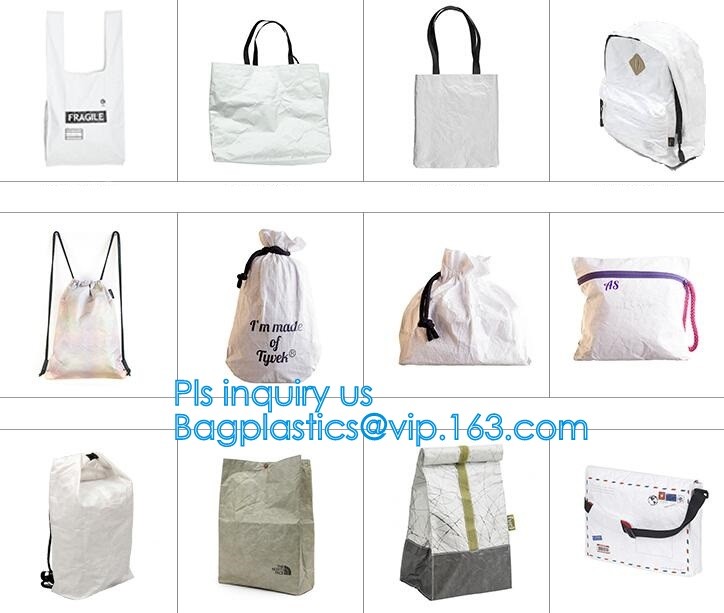 Custom Tyvek Paper Zipper Cosmetic Makeup Bag With Leather Handle,untearable tyvek zipper cosmetic bag,Environmentally f