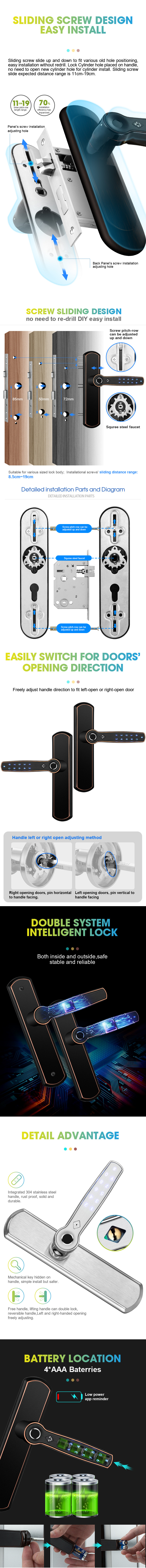 Digital APP WIFI Fingerprint Pincode Wooden Door House Smart Locks