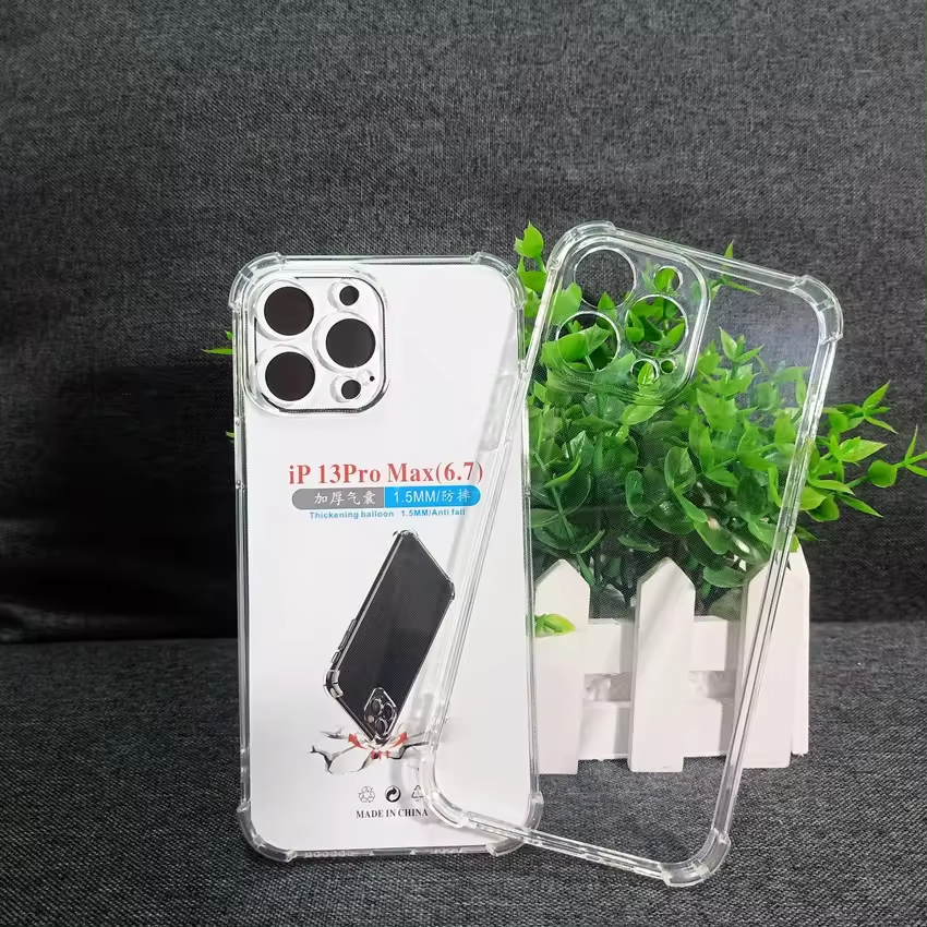 Transparent TPU Clear Cell Phone Case for iPhone 14 15 16 Pro Max Waterproof and Fashion Element Solid Color