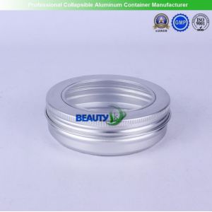 China 100ml  Empty Cosmetic Cream packaging Aluminum Jars with clear Windows on sale