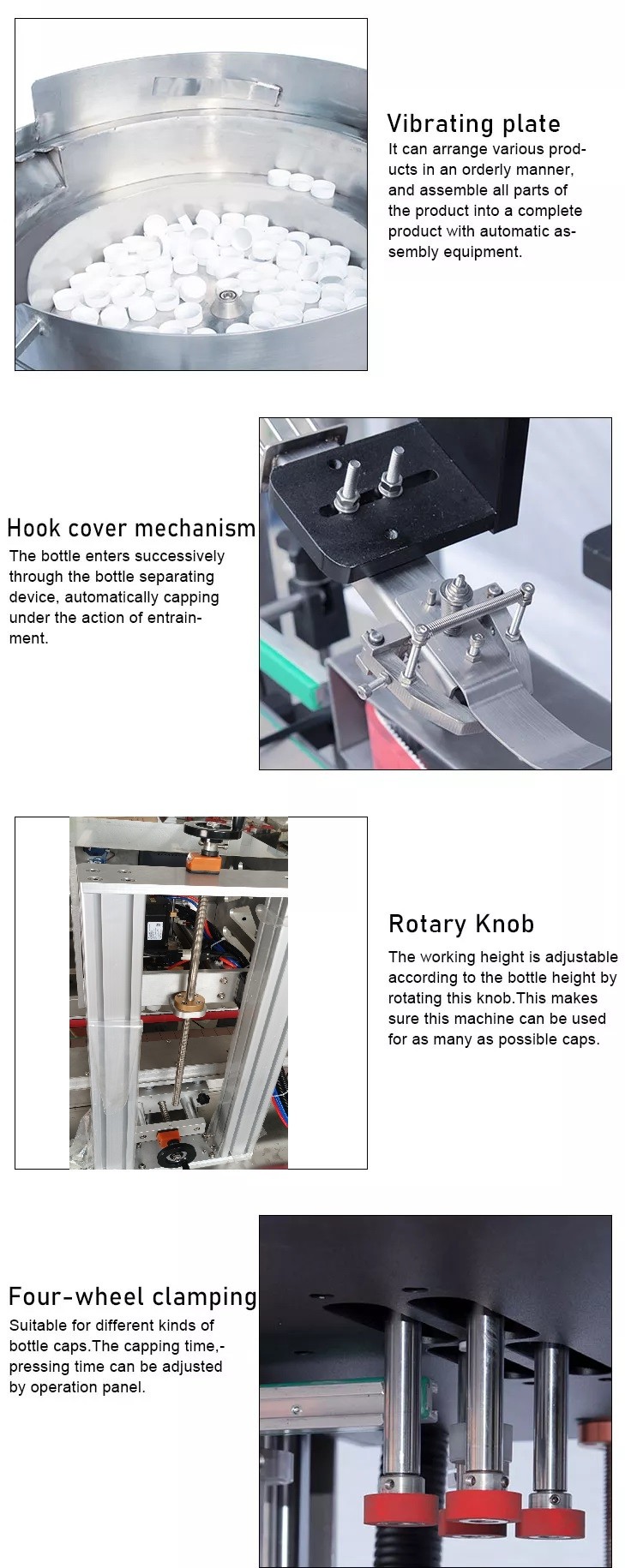 Customized Linear Trigger Pump Capping Machine For Four Wheel Round Spray Cap