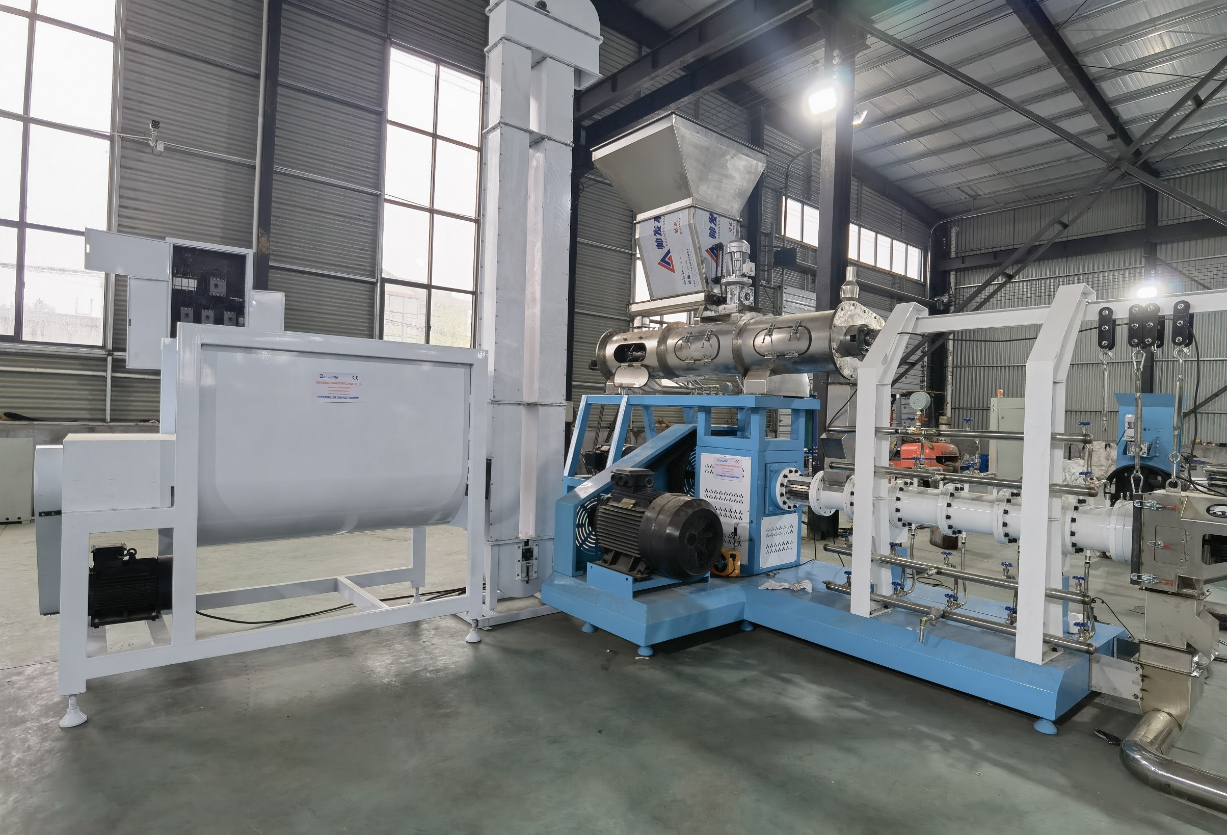 Twin Screw Pet Feed Extruder High Output Shrimp Fish Feed Pellet Extruder