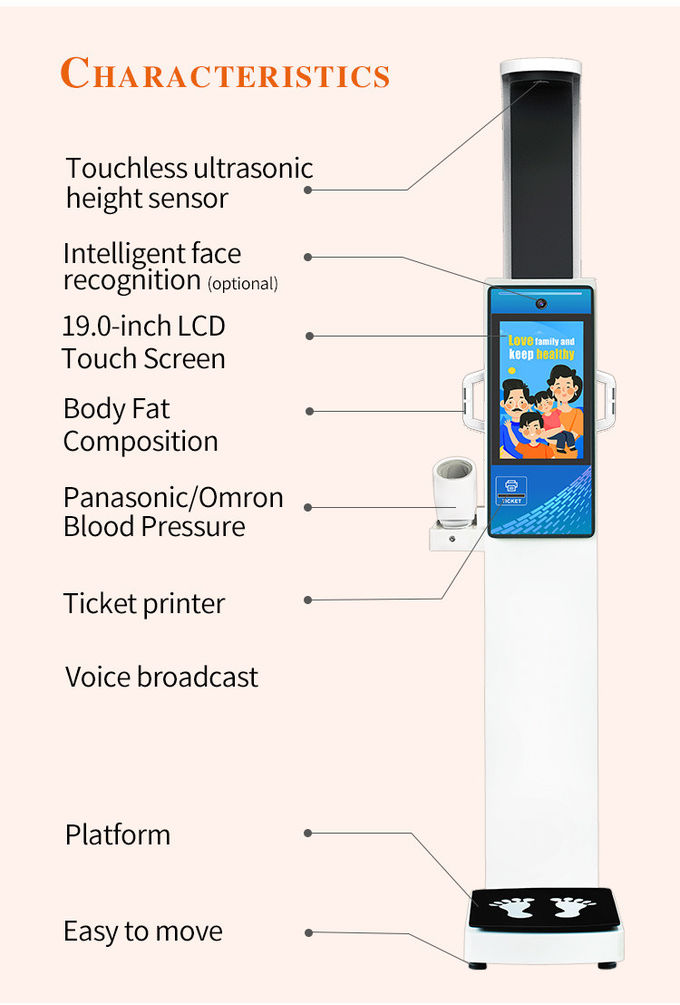 240V Bmi Blood Pressure Height Weight Scales Intelligent Recognition