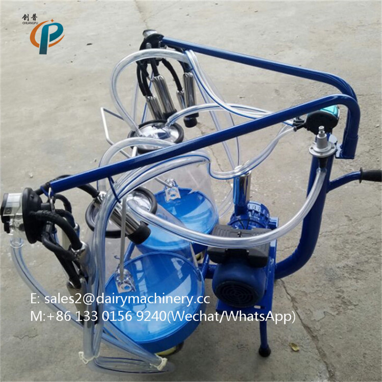 HL-JN07A Double Bucket Mobile Milking Machine with 1.1Kw Dry Type Pump