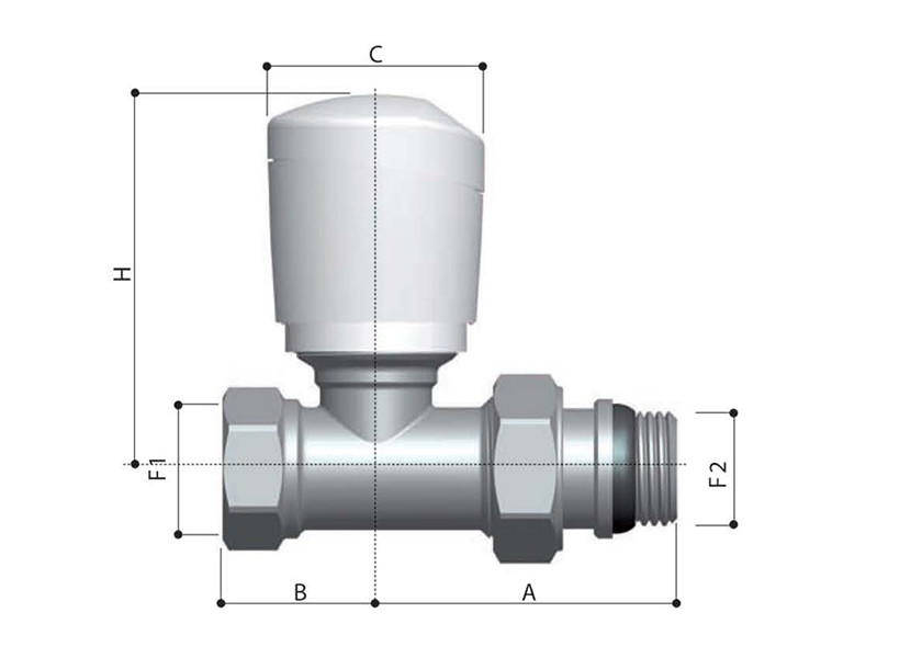 Straight Wheel Head Thermostatic Radiator Valve Manifolds For Heating