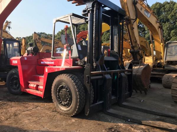 Cheap 20 Ton Used Industrial Forklifts , Diesel Powered Forklift Mitsubishi