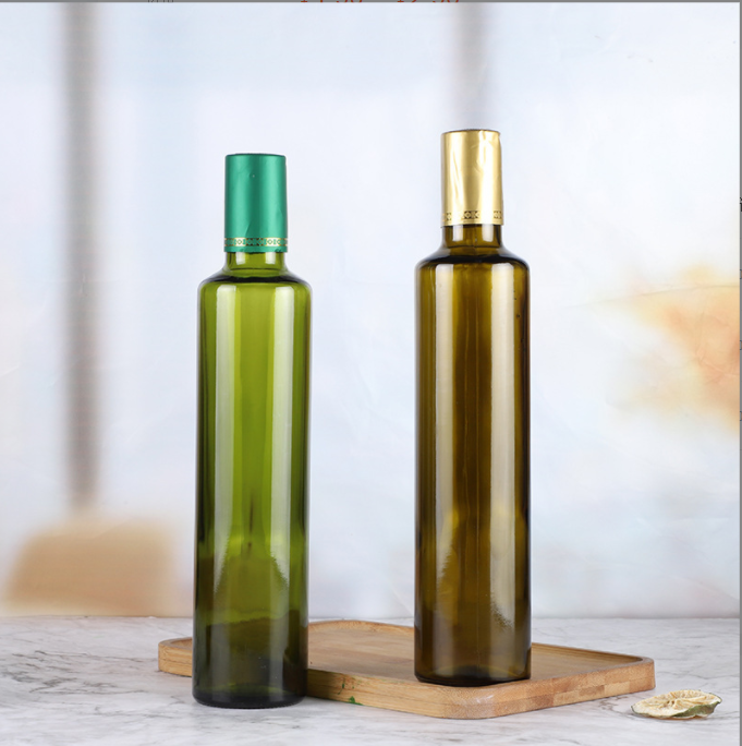 High Borosilicate Glass Bottle Oil Pot And Cork Vinegar Set For Organic Olive Oil