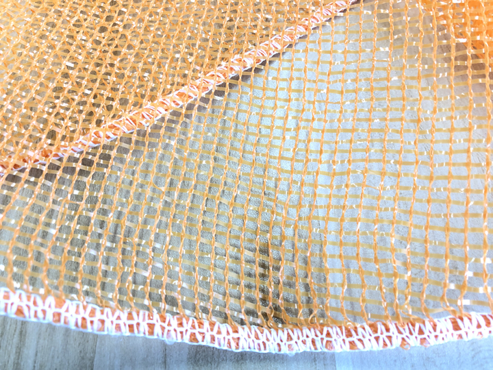 Yellow PP Woven Bag Firewood Packaging Mesh Bag with Drawstring and High Capacity